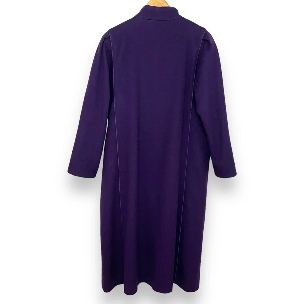 Purple Wool Vintage Button Down Long Jacket - Picture 5 of 9